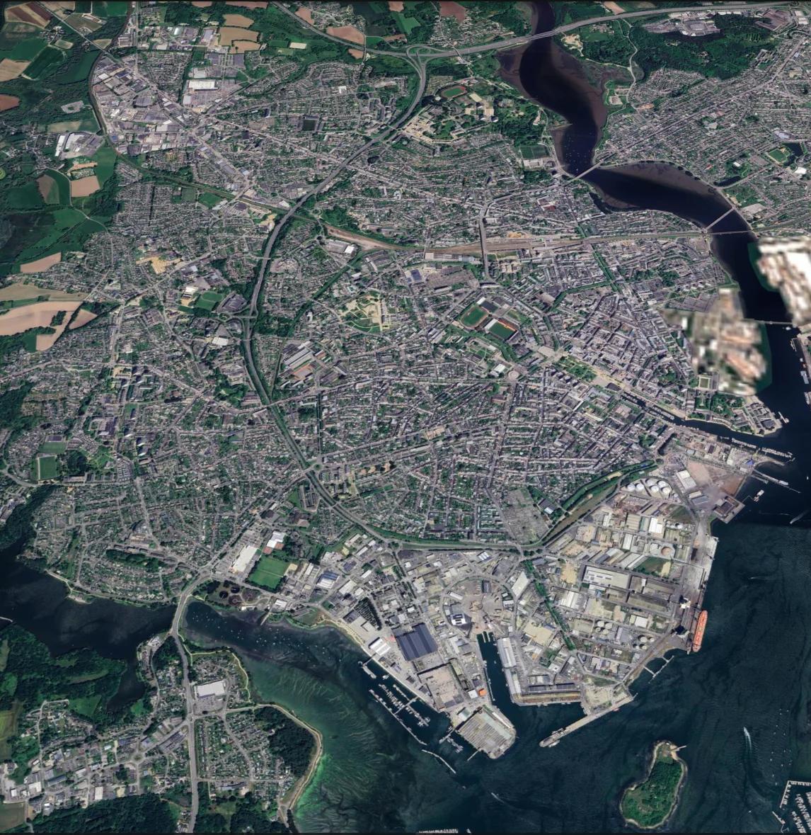 Vue aérienne de Lorient